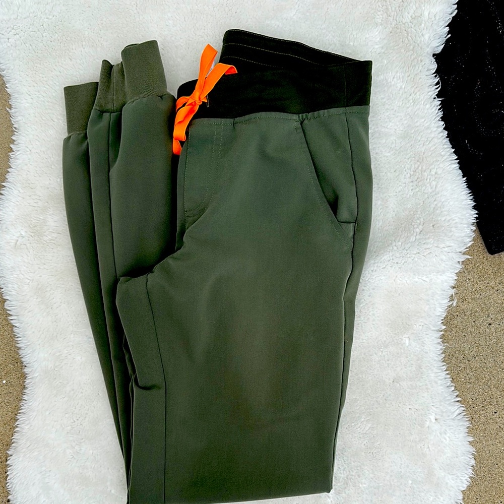 Figs Green Moss and Orange Jogger Sweatpants